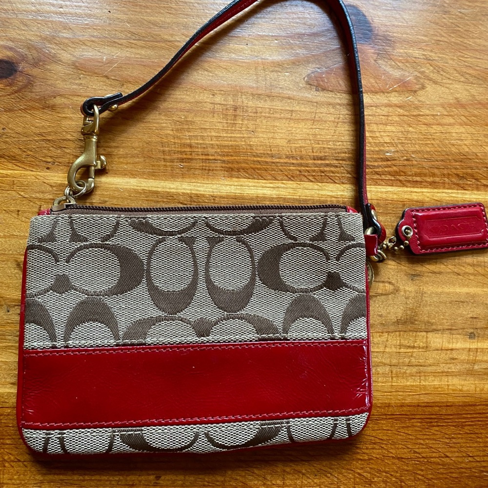 Coach signature wristlet